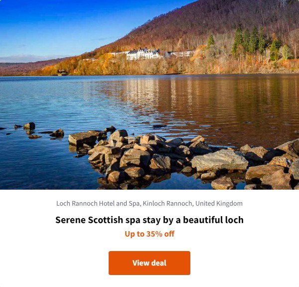 Serene Scottish spa stay by a beautiful loch