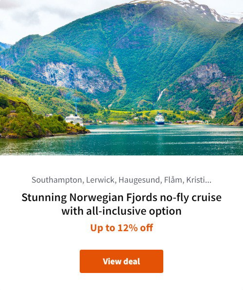 Stunning Norwegian Fjords no-fly cruise with all-inclusive option