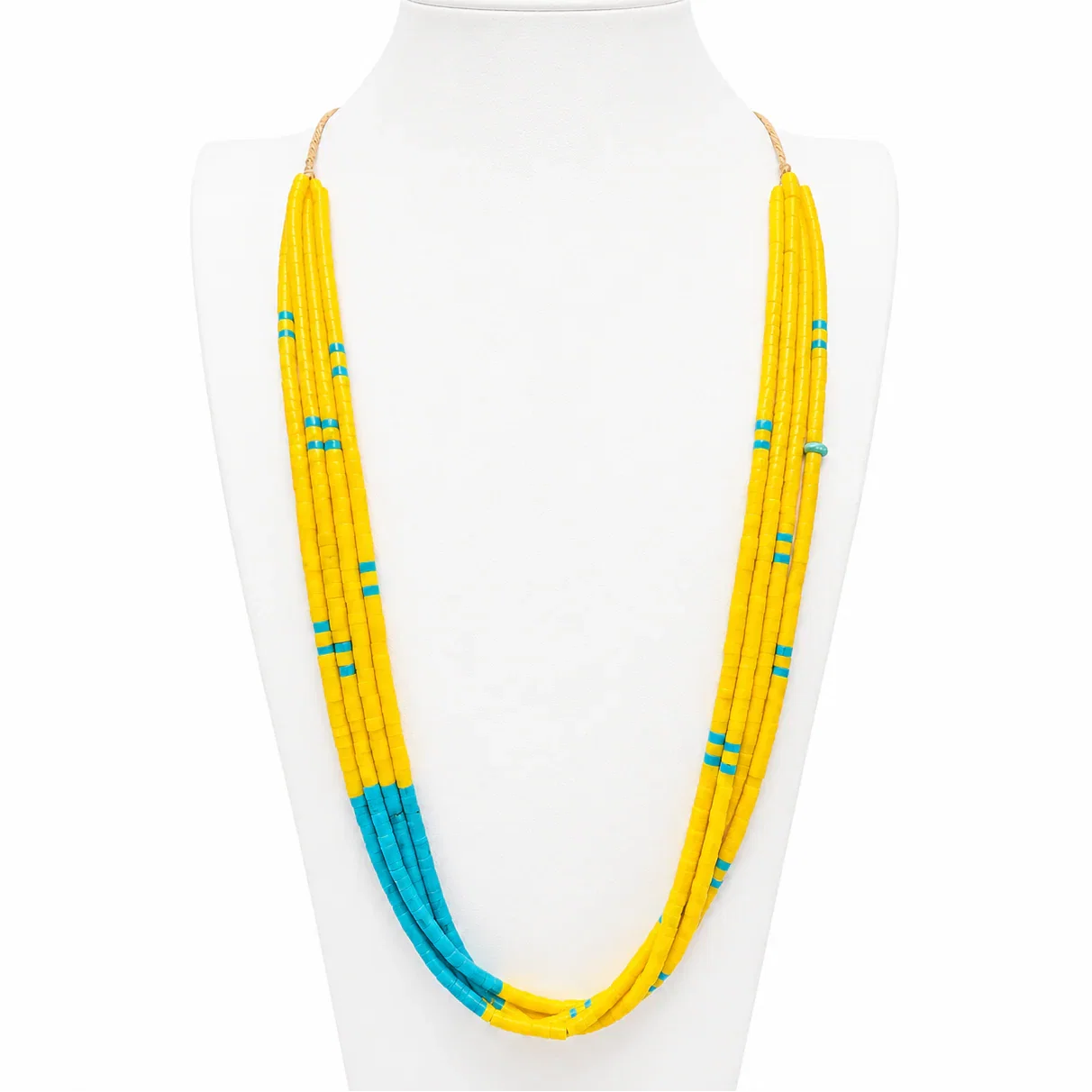 Image of Turquoise and Yellow Serpentine Necklace Santo Domingo
