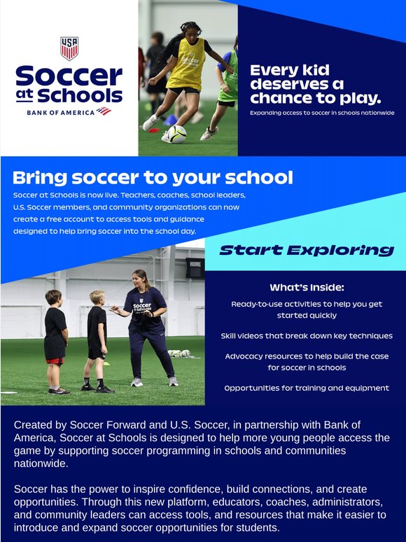 Help bring soccer to more kids across the country