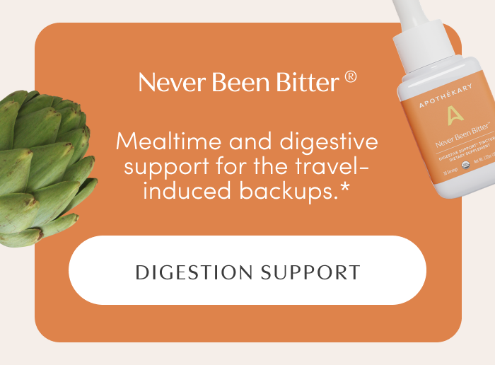 Never Been Bitter® | Mealtime and digestive support for the travel-induced backups.* | DIGESTION SUPPORT
