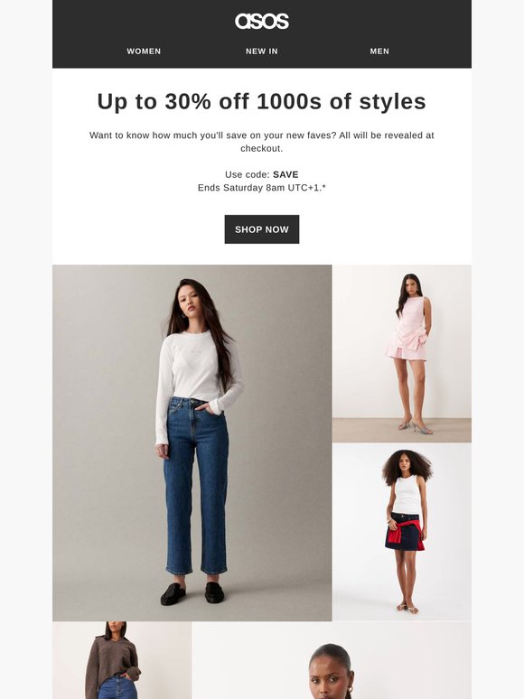 Up to 30% off 1000s of styles