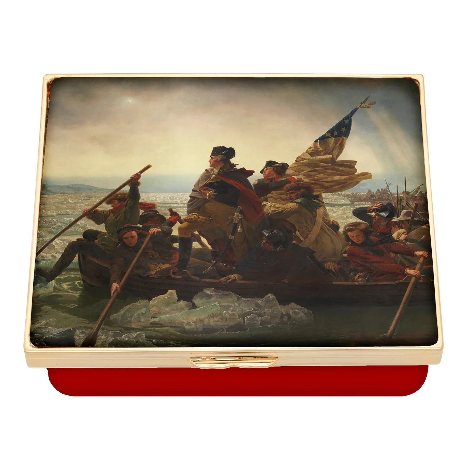 Image of "Washington Crossing the Delaware" by Emanuel Leutze Enamel Box
