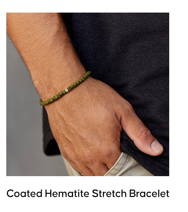 Coated Hematite Stretch Bracelet