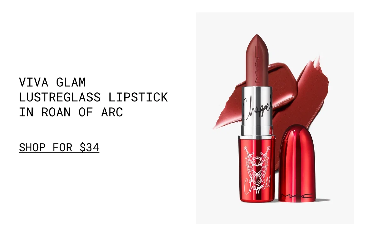 VIVA GLAM Lustreglass Lipstick in Roan of Arc | shop for $34