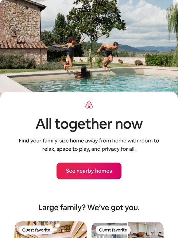 Get a family getaway where everyone fits