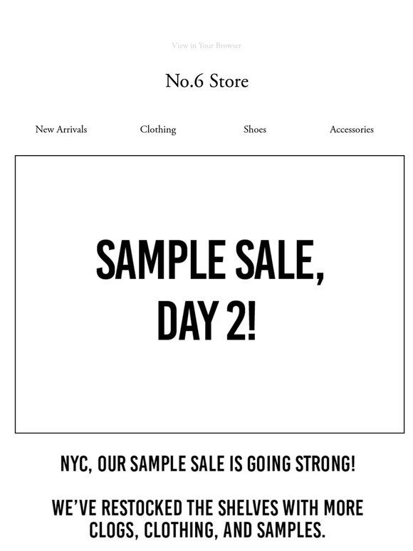 RESTOCKED: SCORE NEW SAMPLE SALE TREASURES!