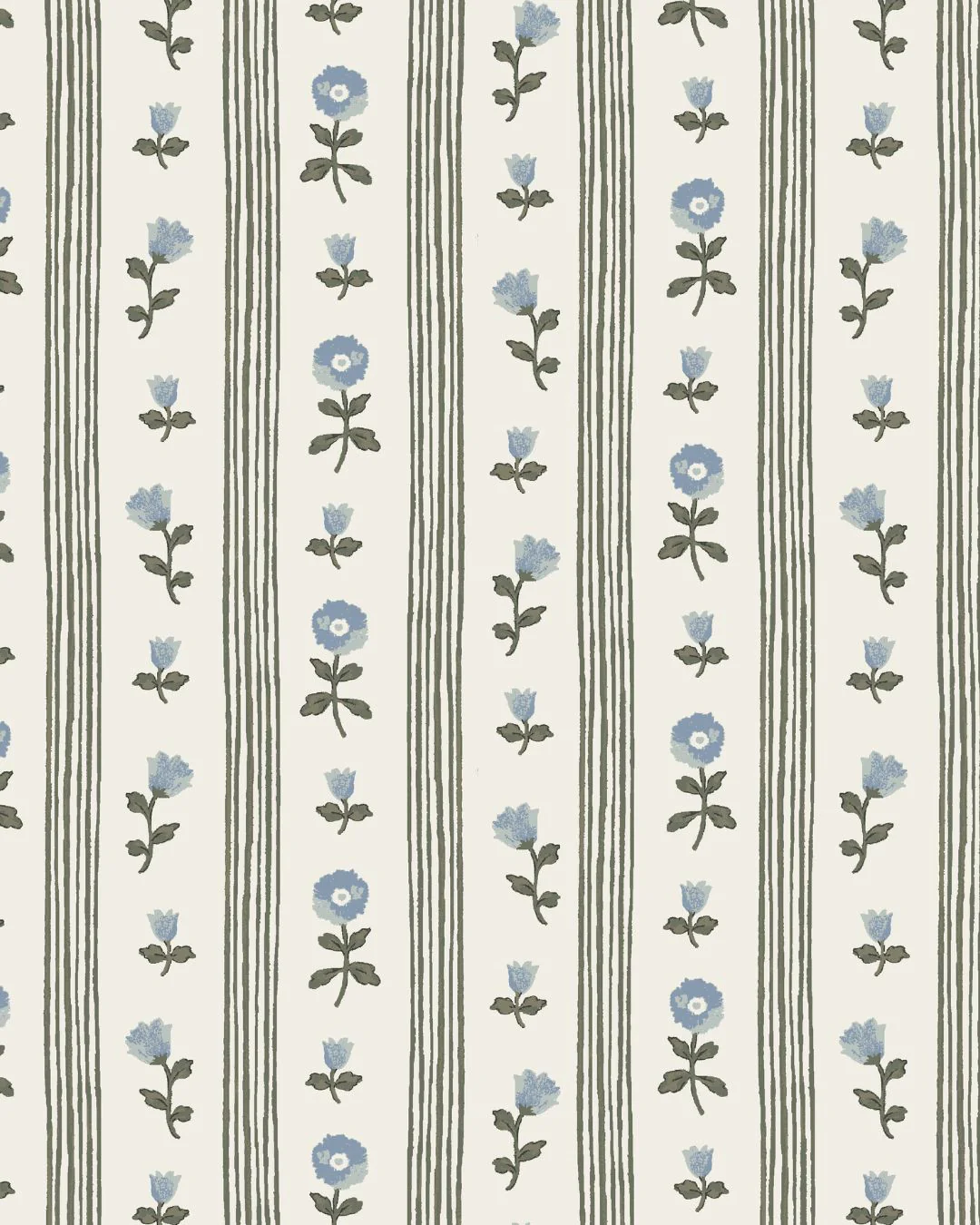 Image of Ruthie Stripe Fabric in Blue
