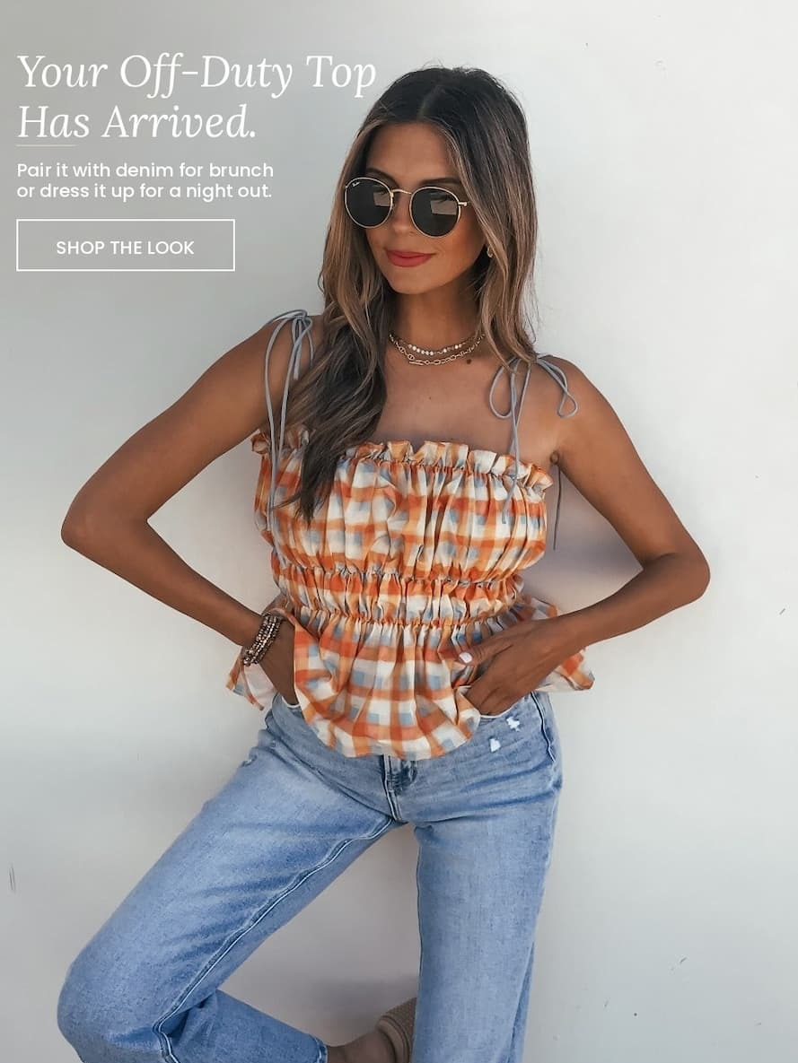 Your off-duty top has arrived. Pair it with denim for brunch or dress it up for a night out. Shop the look.