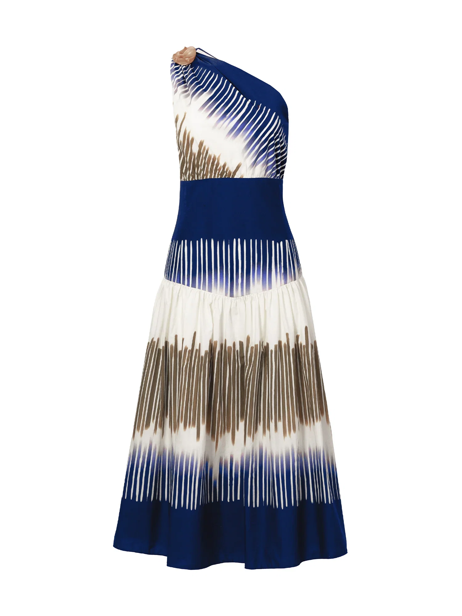 Image of Catalina One-Shoulder Cotton Midi Dress