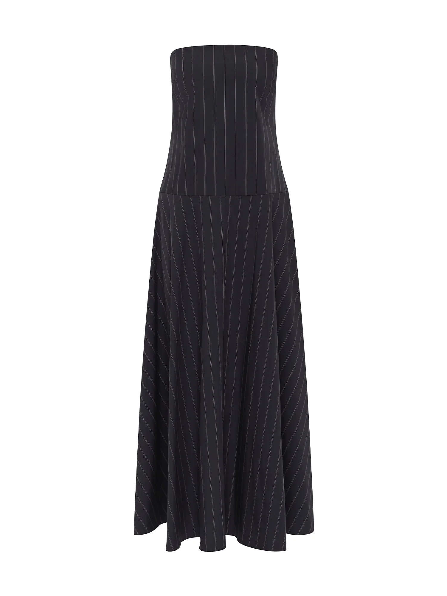 Image of Strapless Rouleau Maxi Dress