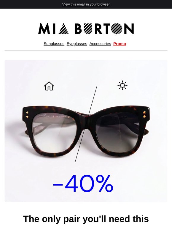 Enjoy 40% off photochromic lenses