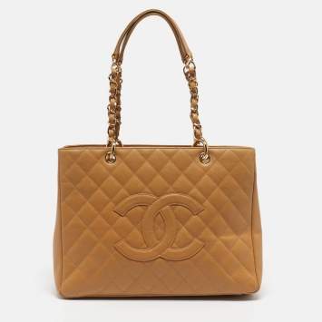 Grand Shopper Tan Quilted Cavi