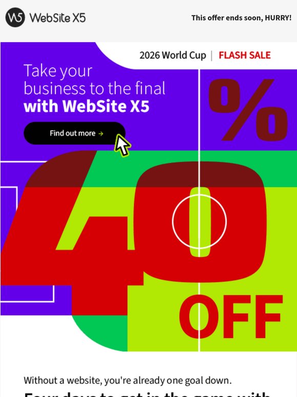 Without a website, you're already one goal down.