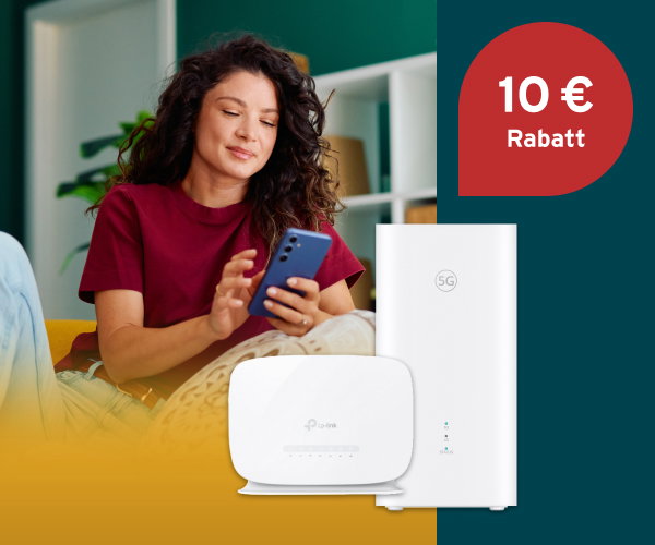 Sparen Sie jetzt 10 € auf alle Homespot-Router¹