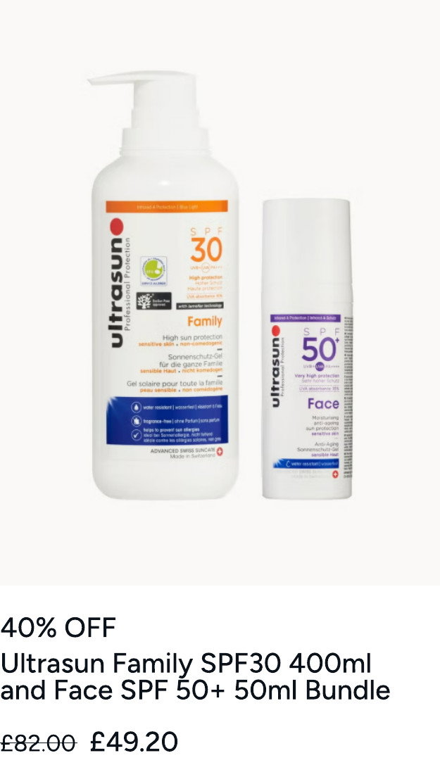 Ultrasun Family SPF30 400ml and Ultrasun Face SPF 50+ 50ml Bundle