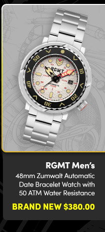 RG-8068-44  RGMT | Men's 48mm Zumwalt Automatic Date Bracelet Watch  Brand New $380