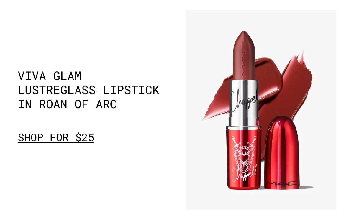 VIVA GLAM Lustreglass Lipstick in Roan of Arc | shop for $25