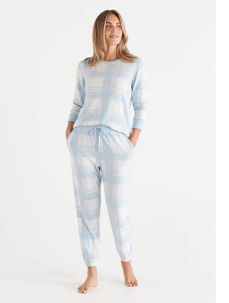 Brushed Check Tapered Pyjama Pant