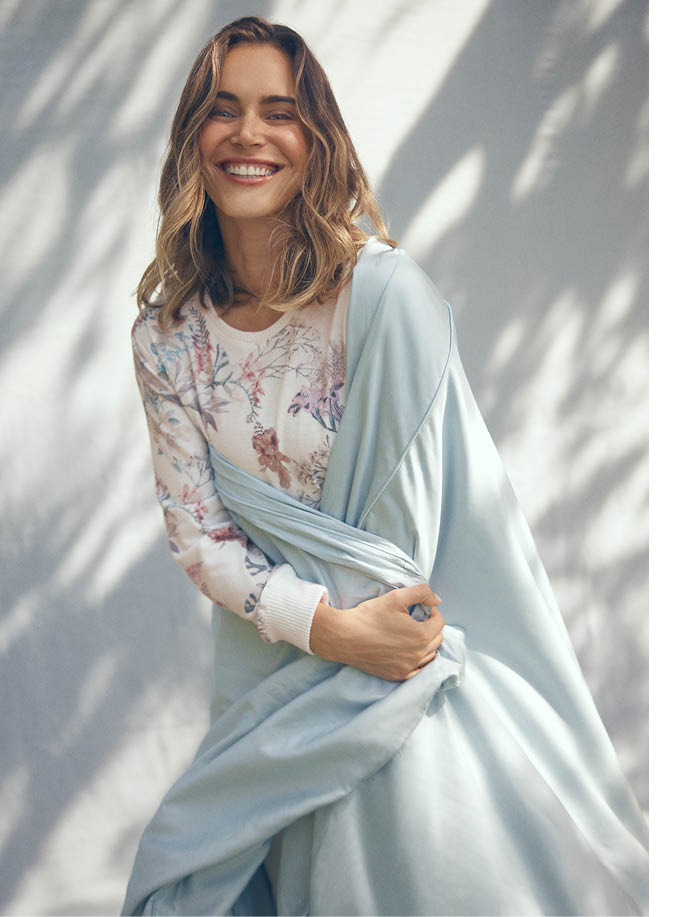 Brushed Butterfly Garden Pyjama Top