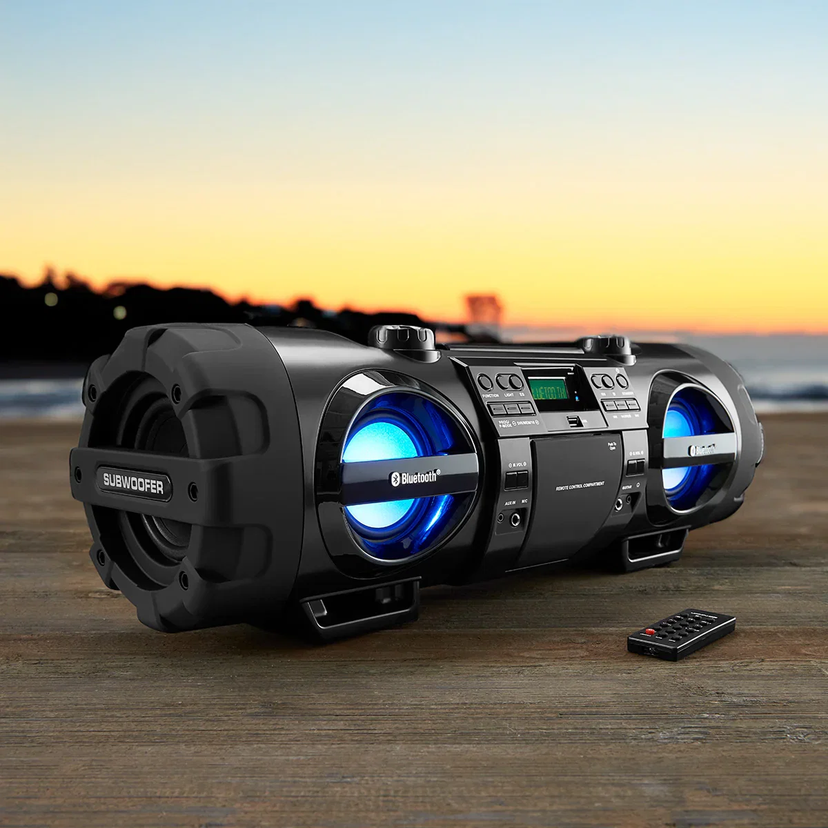 Image of Dual Subwoofer Bluetooth Boombox