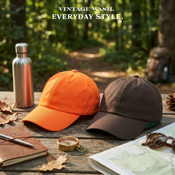 Vintage washed dad hats for boutique retail
