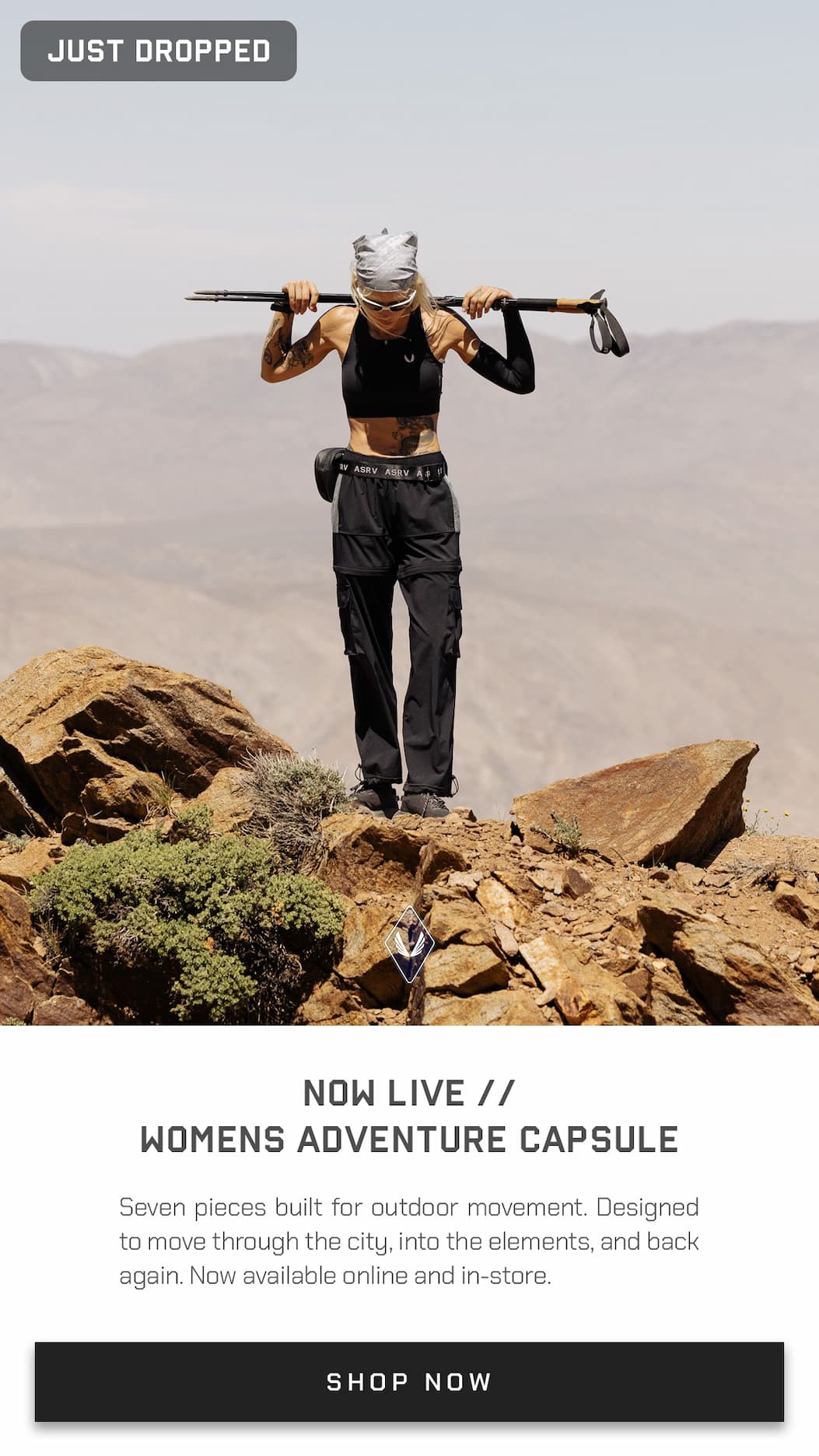 Seven pieces built for outdoor movement. Designed to move through the city, into the elements, and back again. Now available online and in-store.