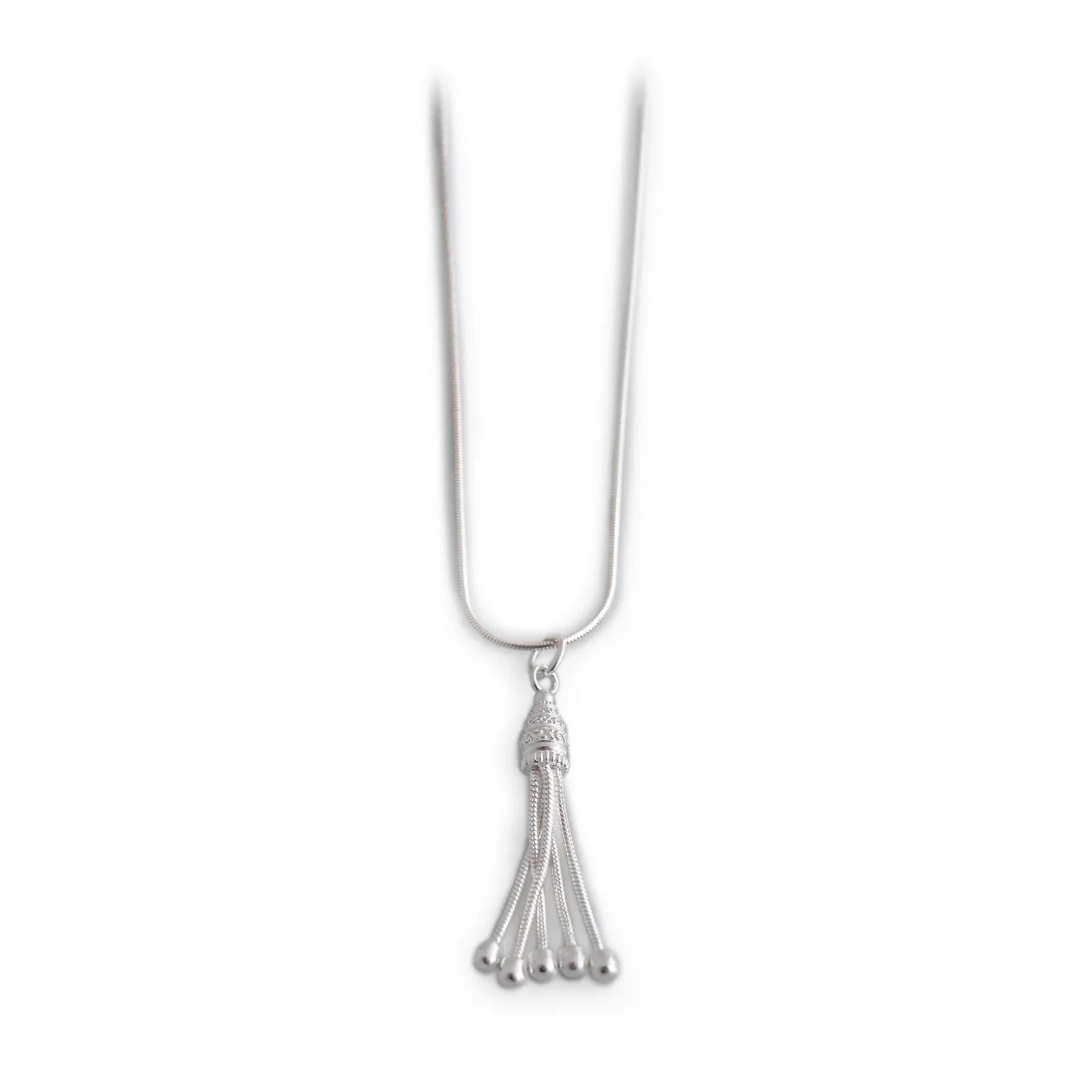 Image of Exclusive Sterling Silver Tassel Pendant With Chain