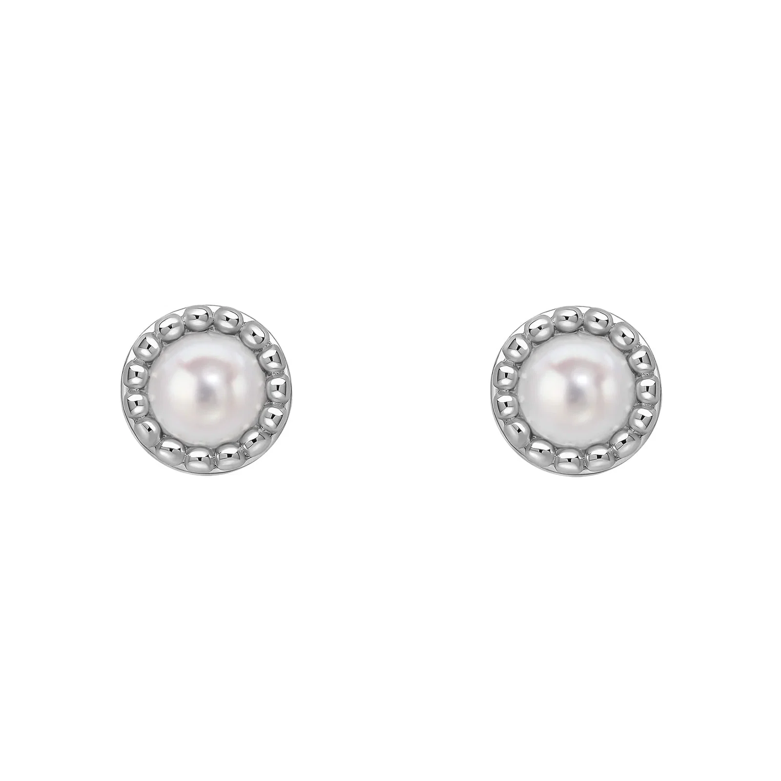 Image of Milgrain Semi-Precious Cabochon June Birthstone Earrings