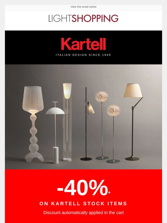 Kartell -40%: deals on in-stock items