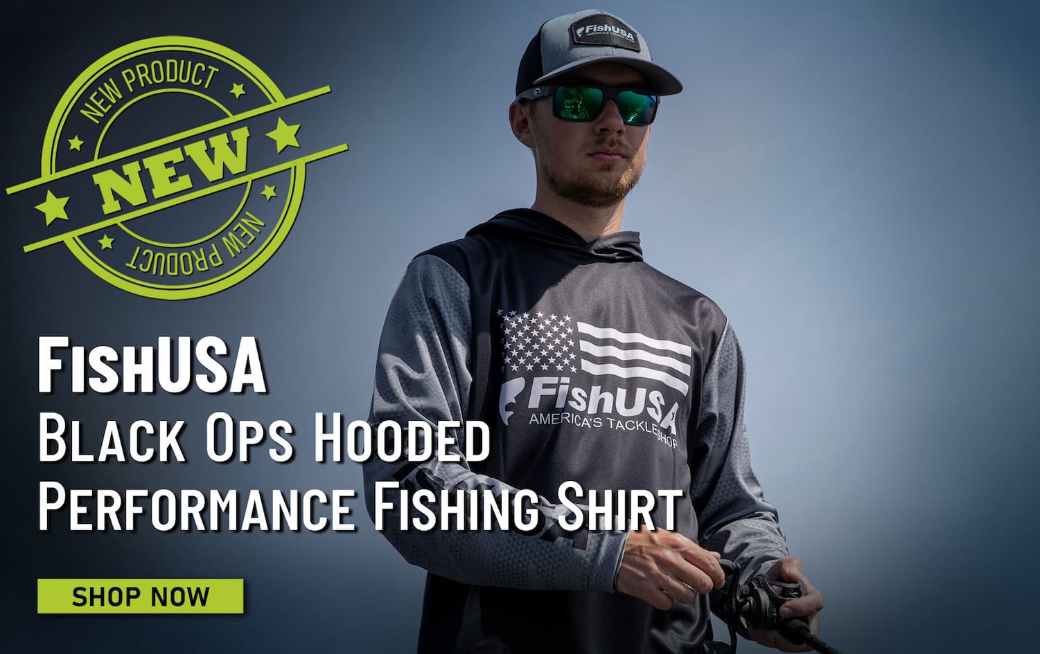 New FishUSA Black Ops Hooded Performance Fishing Shirts Shop Now