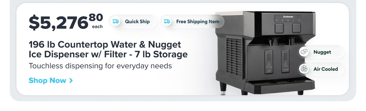 Scotsman 196 lb Countertop Water & Nugget Ice Dispenser w/ Filter