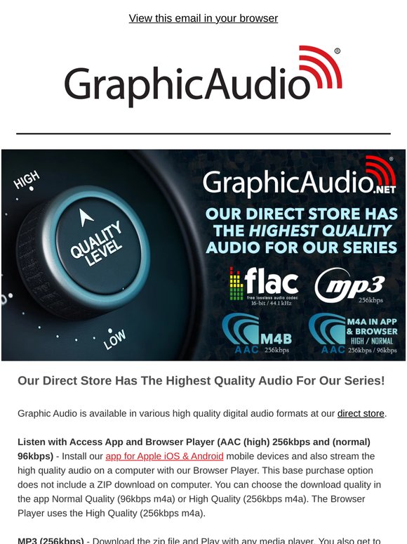 Our Direct Store Has The Highest Quality Audio For Our Series!