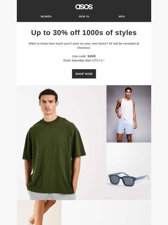 Up to 30% off 1000s of styles
