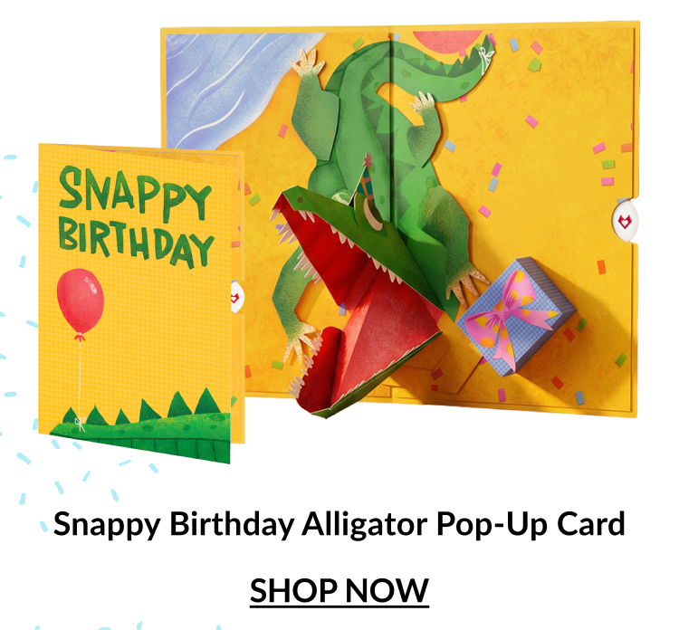 Snappy Birthday Alligator Pop-Up Card.