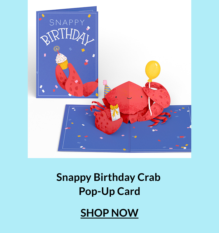 Snappy Birthday Crab Pop-Up Card.