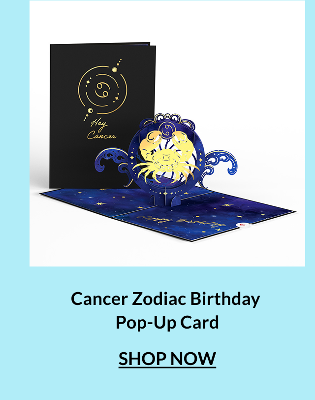 Cancer Zodiac Birthday Pop-Up Card.