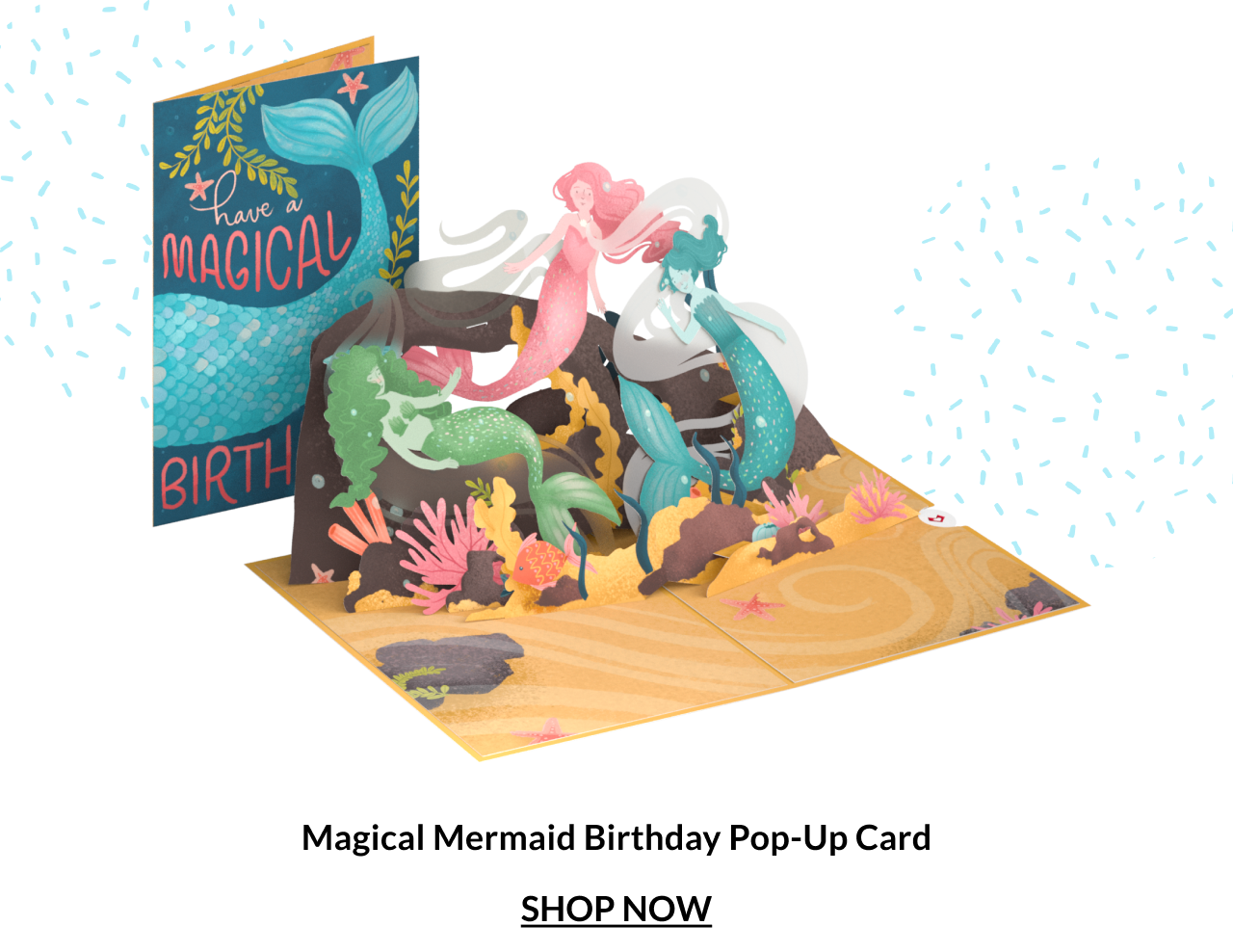 Magical Mermaid Birthday Pop-Up Card.