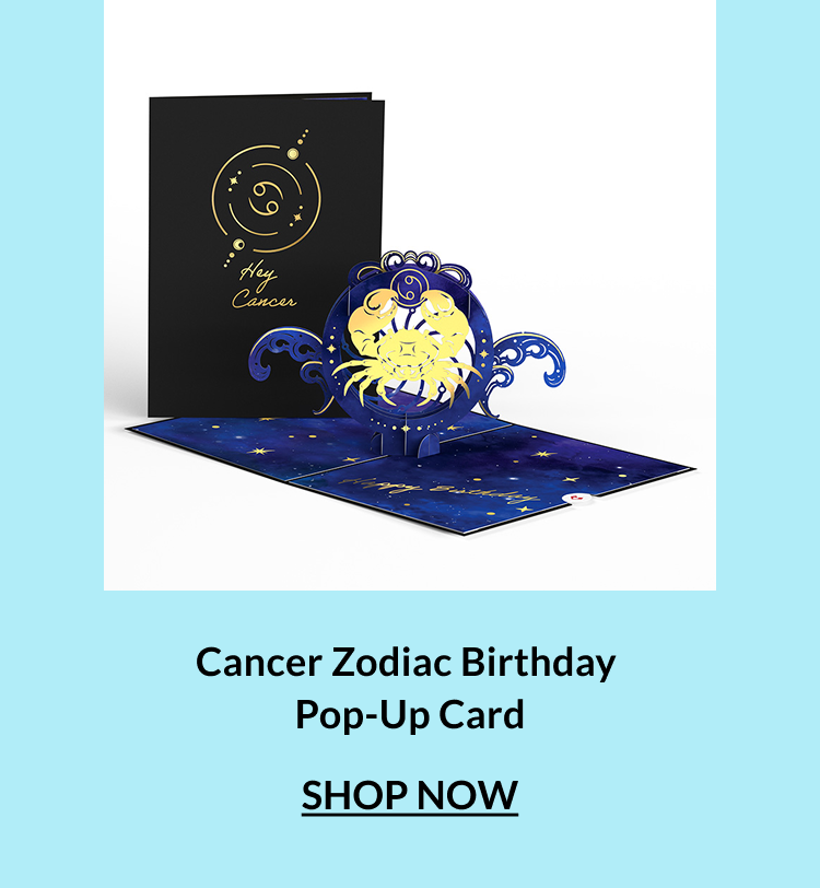 Cancer Zodiac Birthday Pop-Up Card.