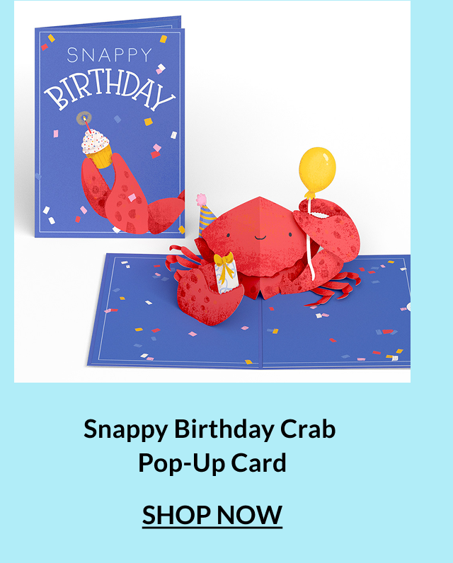Snappy Birthday Crab Pop-Up Card.