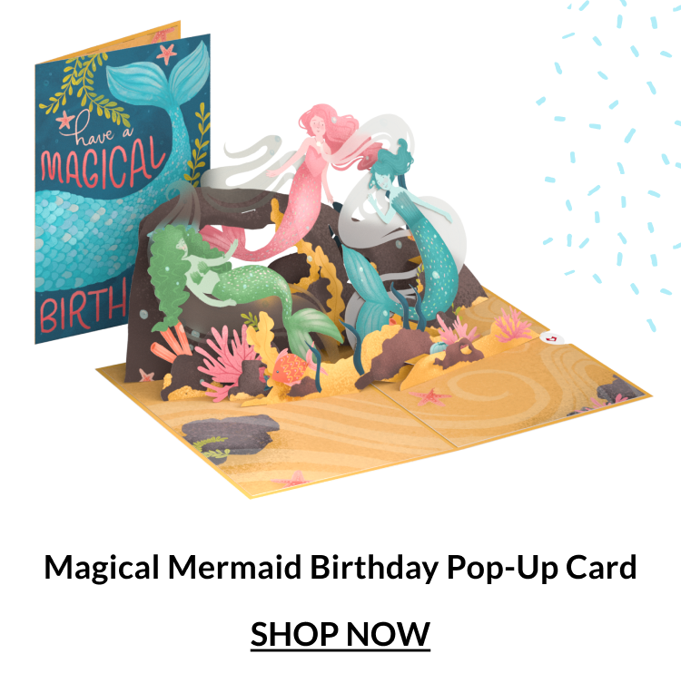 Magical Mermaid Birthday Pop-Up Card.