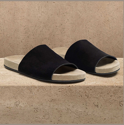 WOMENS TWO TONE SUEDE SLIDE