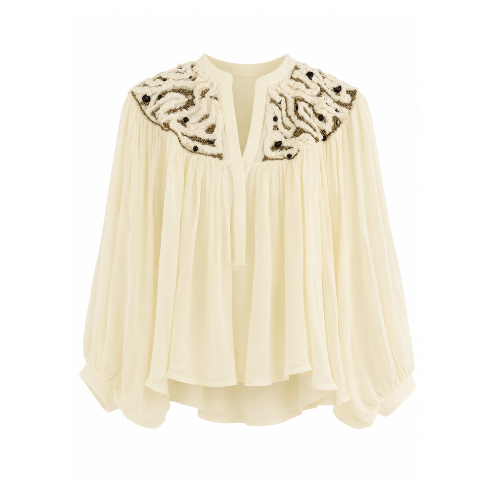Image of Sorena Embellished Top - Papyrus