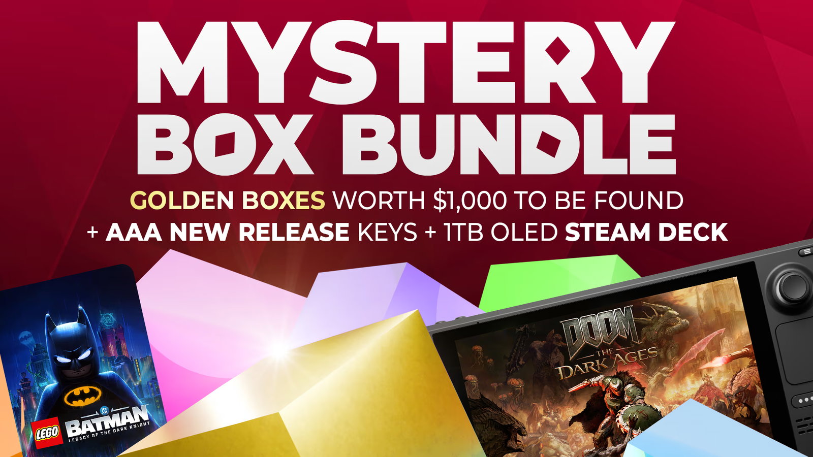 Mystery Box Bundle: Golden Boxes Worth $1,000 to be found + AAA New Release Keys + Special Prizes!