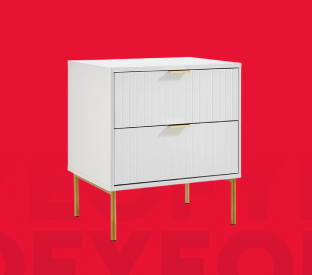 Shangri-La Lilah 2-Drawer Ribbed Bedside Table Product Image