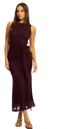 Red Maxi Dress Mesh