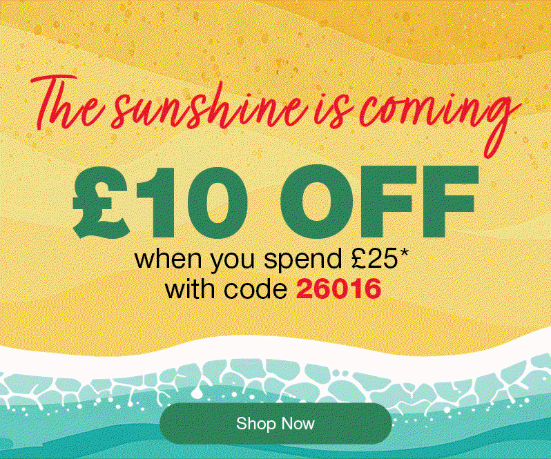 £10 off when you spend £25 with code 26016
