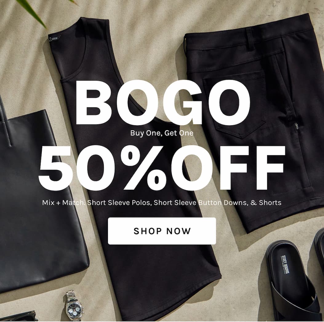 BOGO 50% OFF Buy One, Get One Mix + Match. Short Sleeve Polos, Short Sleeve Button Downs, & Shorts [SHOP NOW]
