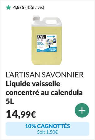 10% cagnottés sur le Liquide vaisselle concentré au calendula 5L - L'ARTISAN SAVONNIER ENTRETIEN