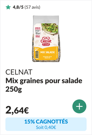 15% cagnottés sur le Mix graines pour salade bio 250g - CELNAT
